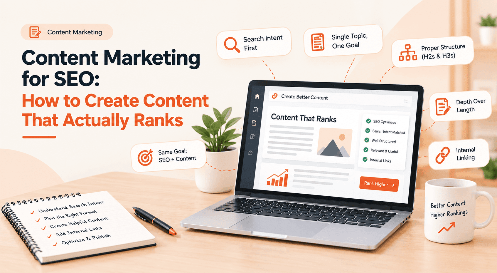 Content Marketing SEO Workspace Infographic